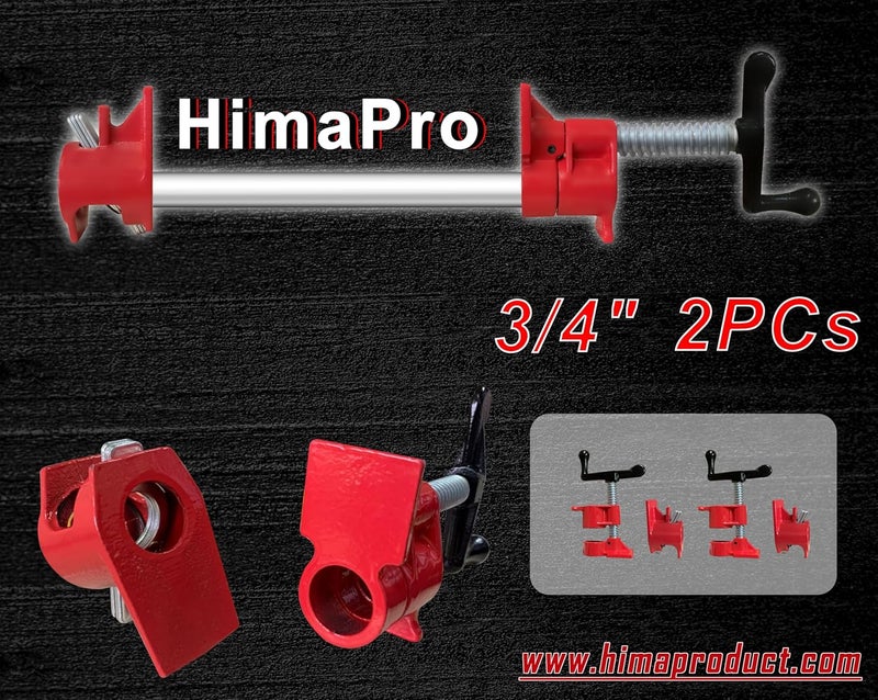 HimaPro 2-Pack 3/4 Inch H-Style Professional Pipe Clamp Set - Designed For Woodworking, Carpentry, Home Improvement, and DIY Jobs - Image 5